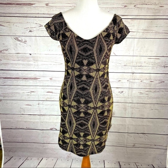 PAPAYA spandex night out sparkly mini dress Sz L - Picture 5 of 14